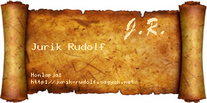 Jurik Rudolf névjegykártya